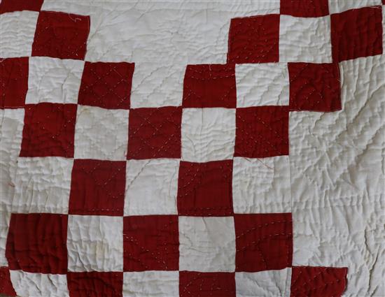 A red and white quilt